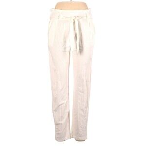 Reset by Jane High Rise Pants Size L Ivory Off White Color Tie Waist Stretch‎